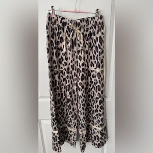 Leopard Print Wide Leg Pants